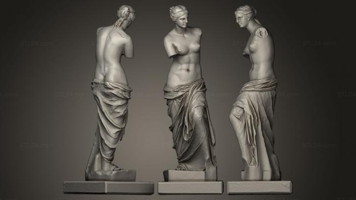 Статуи античные и исторические (Венера милосская небльшой плинт, STKA_0689) 3D модель для ЧПУ станка